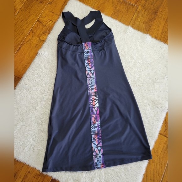 Title Nine Diamalete Dress Blue Fierce Sky Captain Print Racerback Bra Sz Small - Picture 3 of 10